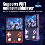 R36ultra X Handheld Game Console with 32GB TF Card Dual 3D Joysticks 4.5 Inch IPS Screen Gamepad with RGB Light