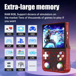 R36ultra X Håndholdt Spillekonsol med 50 GB TF-kort, Dobbelte 3D Joysticks, 4,5 Tommer IPS-skærm, Gamepad med RGB-lys