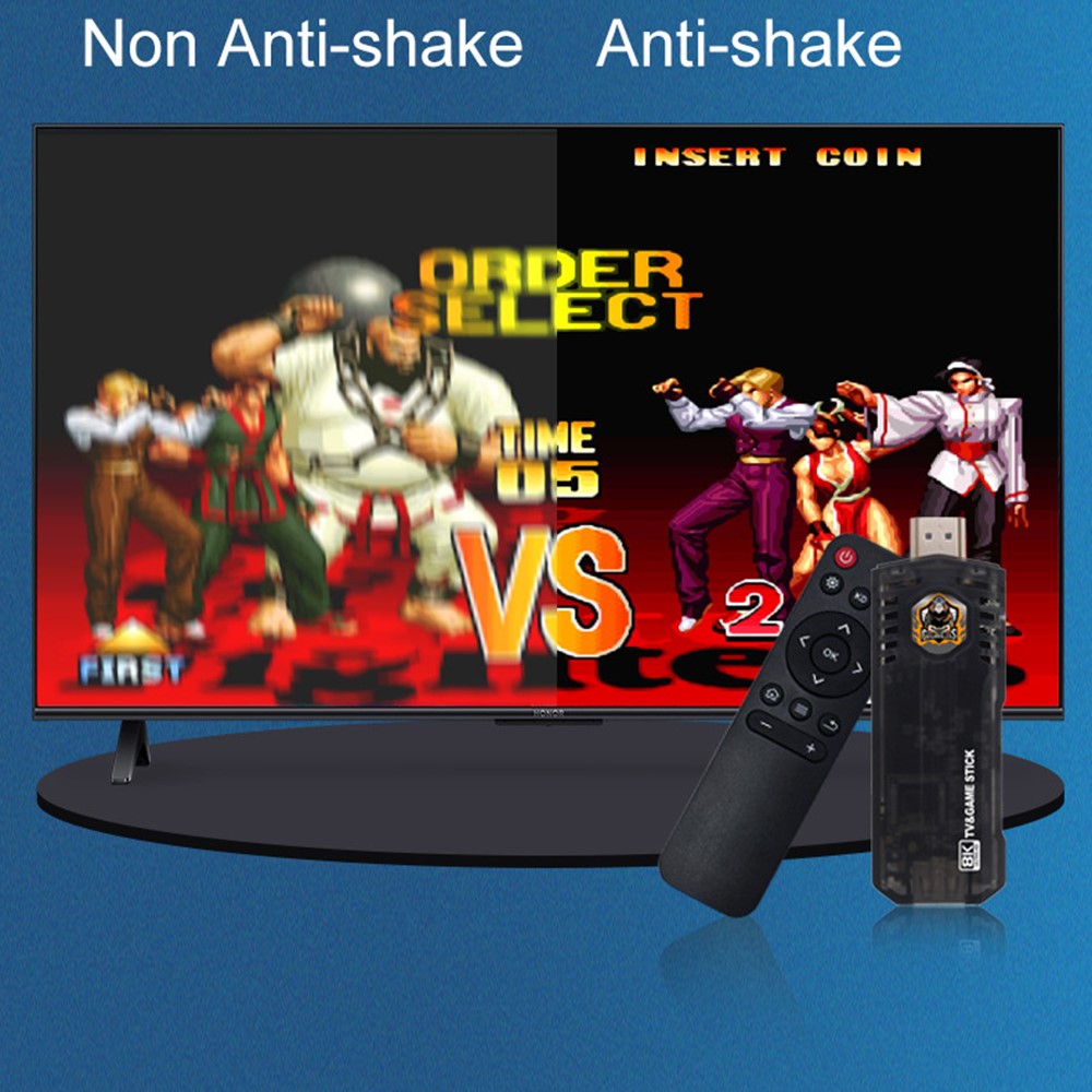 X8 64GB Dual System TV Game Stick Retro Gaming Console with 8K Output and 2.4G Wireless Controllers