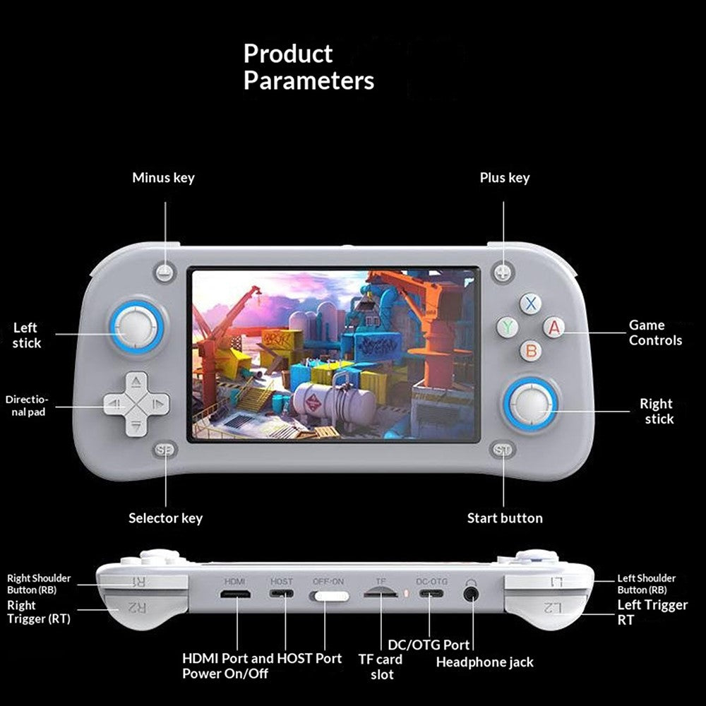 XF43 128GB Open-Source Handheld Game Console 4.3 inch HD Screen TV Output 20+ Emulators Retro Game Machine