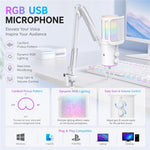 ONIKUMA M530 USB Condenser Microphone RGB Gaming Mic with Noise Reduction for Streaming