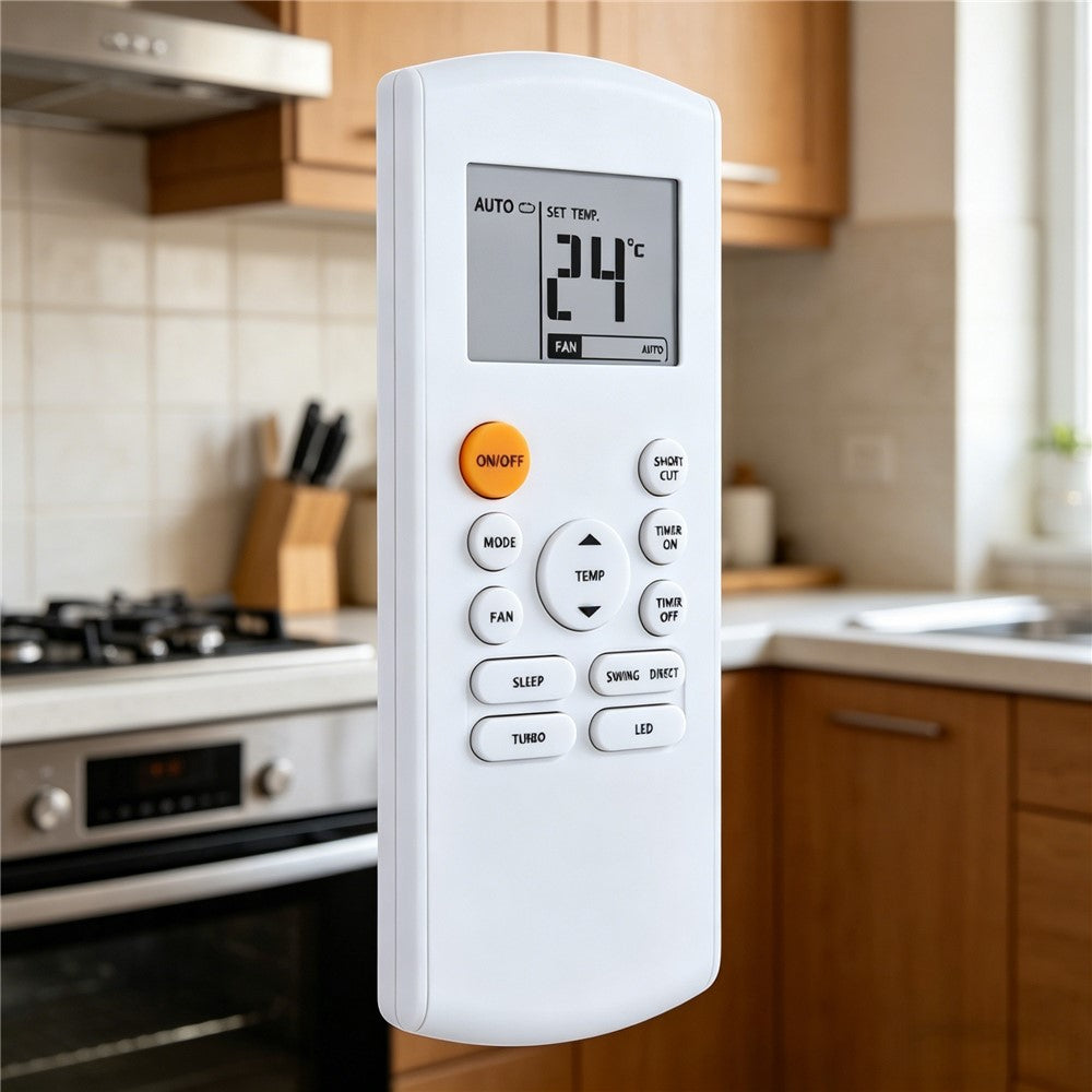 RG57B1-BGE Remote Control without Backlit for Midea Air Conditioner LCD Display IR Controller