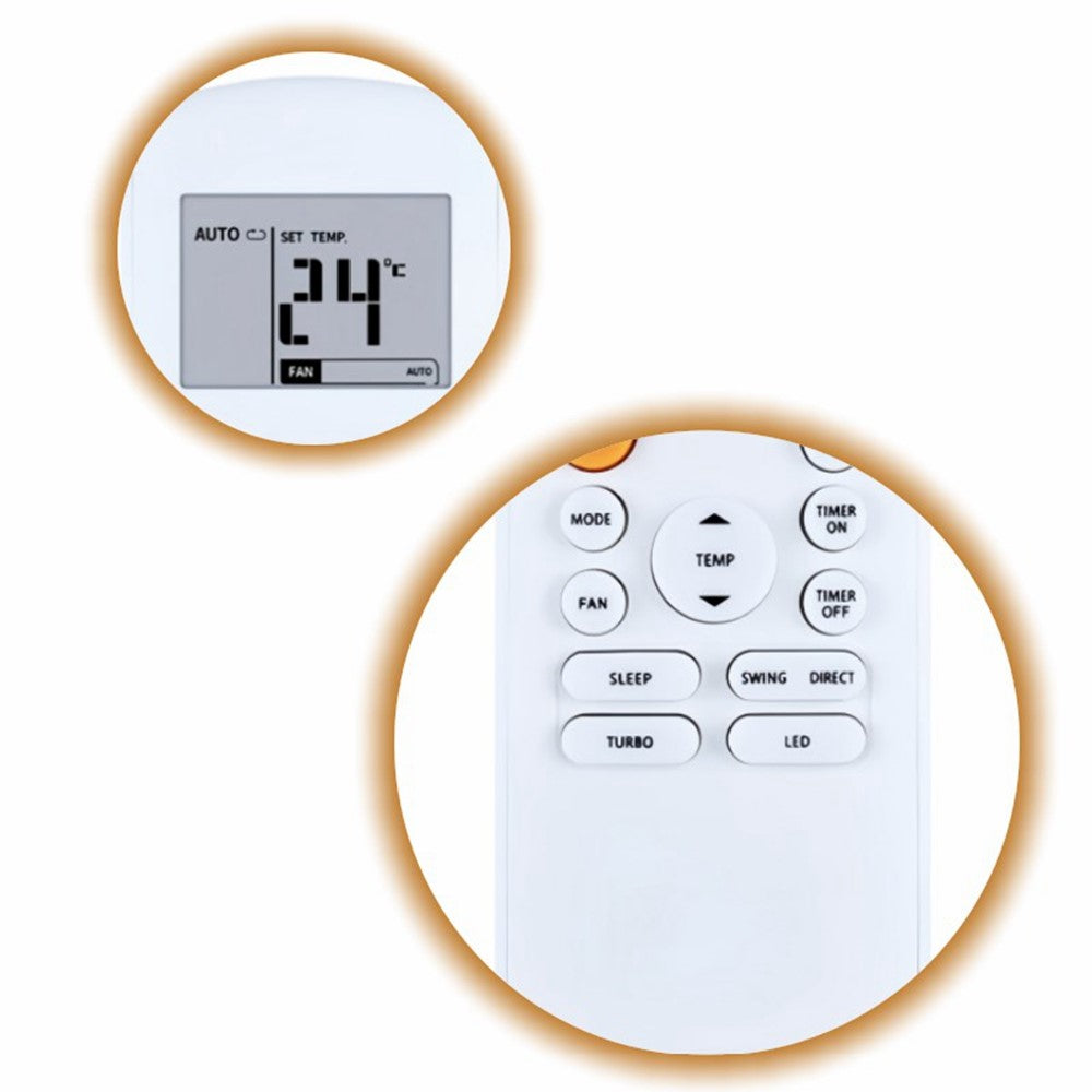 RG57B1-BGE Remote Control without Backlit for Midea Air Conditioner LCD Display IR Controller