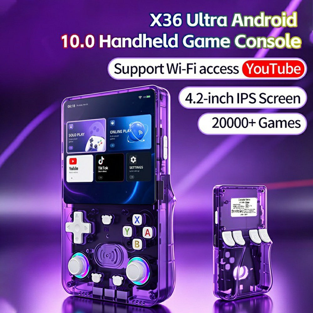 X36 Ultra Handheld Game Console 4.2 Inch IPS Screen Retro Classic Gamepad, 1+8GB