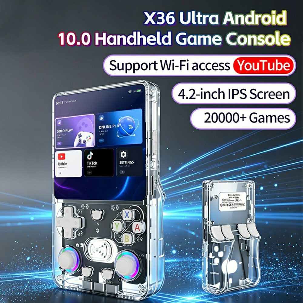 X36 Ultra Handheld Game Console 4.2 Inch IPS Screen Retro Classic Gamepad, 1+8GB