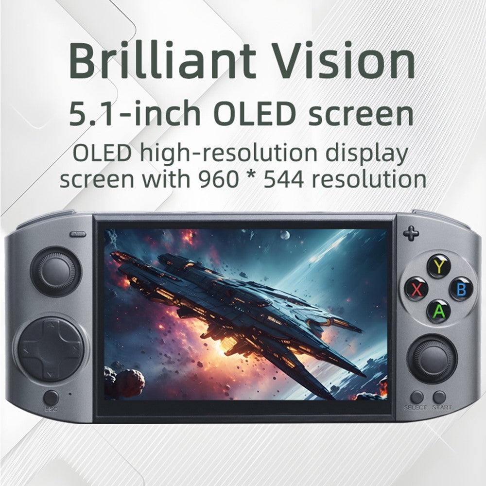 09 Ultra Handheld Game Console 5.1 Inch OLED 30+ Emulators HD Output Dual 3D Joystick Retro Arcade Gamepad, with 64GB TF Card