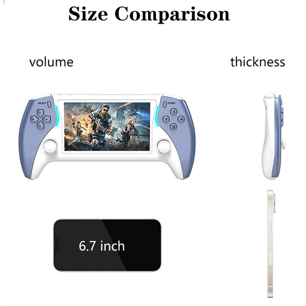 PROJECT X Pro Håndholdt Spillekonsol 4,3 Tommer IPS-Skærm Dobbelte 3D Joysticks HD-Output 7-Farvet Stemningslys, med 16GB TF-Kort