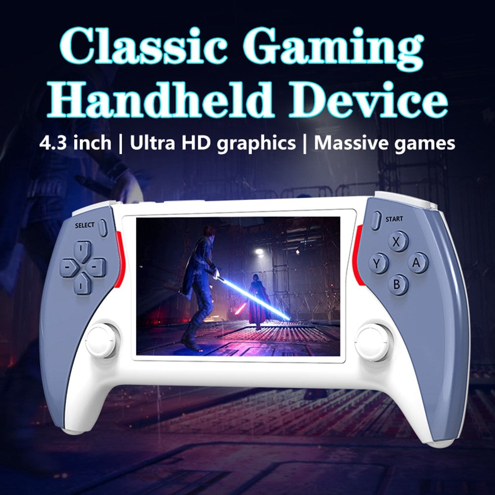 PROJECT X Pro Håndholdt Spillekonsol 4,3 Tommer IPS-Skærm Dobbelte 3D Joysticks HD-Output 7-Farvet Stemningslys, med 16GB TF-Kort