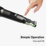 W-14 Moving Coil Microphone U-Band FM Wireless Mic with Receiver Home Karaoke Microphone