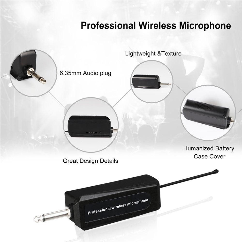 W-14 Moving Coil Microphone U-Band FM Wireless Mic with Receiver Home Karaoke Microphone