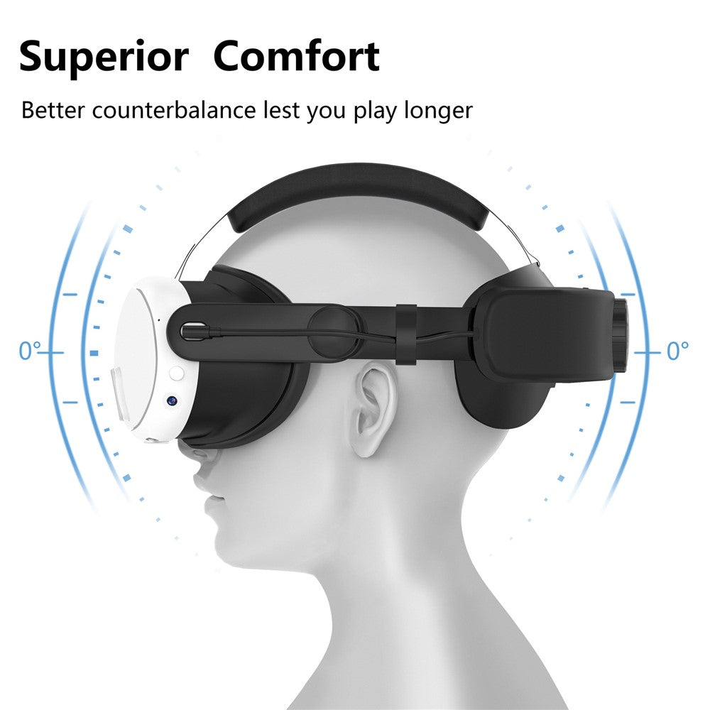 Adjustable Head Strap for Meta Quest 3 Headset VR Replacement Headband VR Accessories Built-In 6400mAh