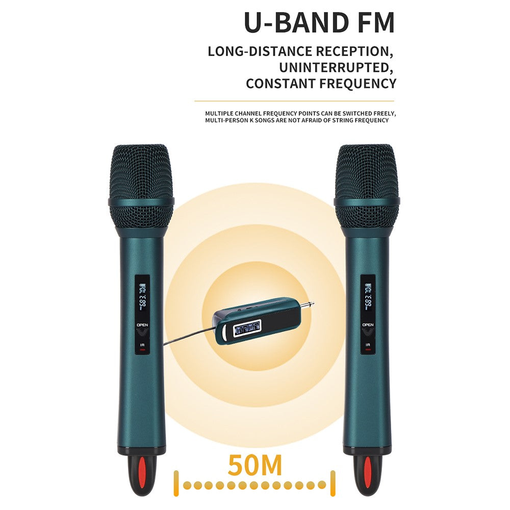 TX-12 Stage Singing Wireless Microphone Outdoor Home Live Streaming Rechargeable Mic, 2 Mics + 1 Receiver