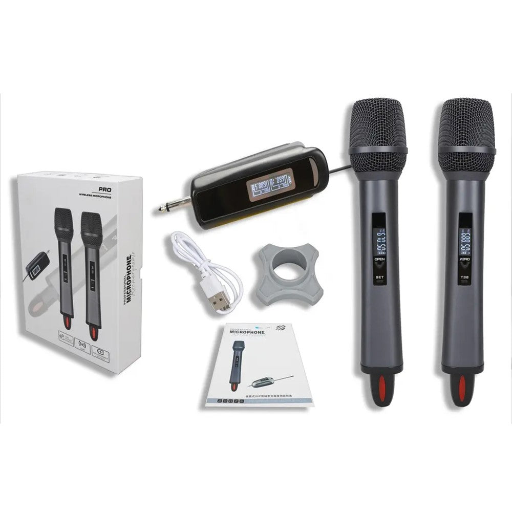 TX-12 Stage Singing Wireless Microphone Outdoor Home Live Streaming Rechargeable Mic, 2 Mics + 1 Receiver