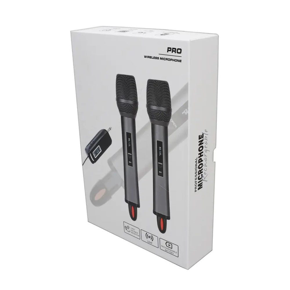 TX-12 Stage Singing Wireless Microphone Outdoor Home Live Streaming Rechargeable Mic, 2 Mics + 1 Receiver