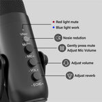 JMARY MC-PW8 Condenser Microphone USB Desktop Mic with Real-time Monitoring