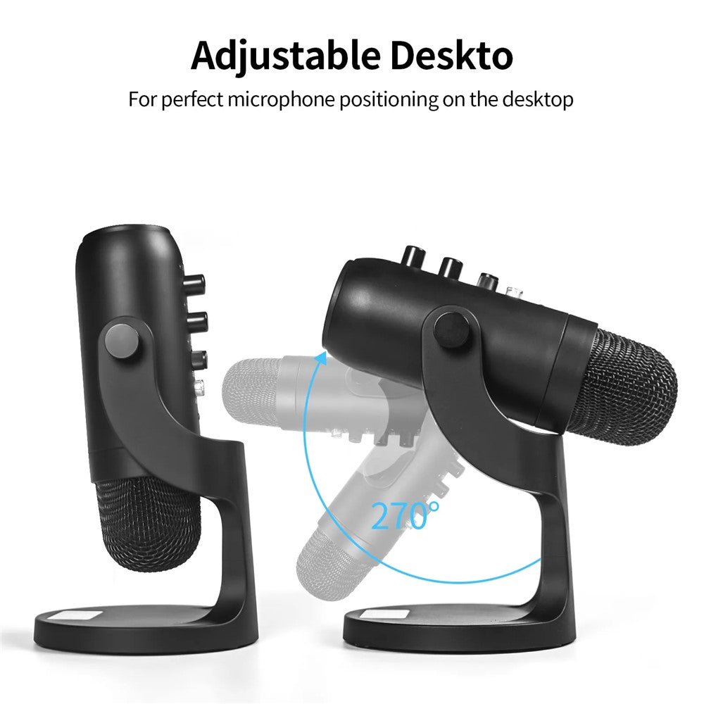 JMARY MC-PW8 Condenser Microphone USB Desktop Mic with Real-time Monitoring