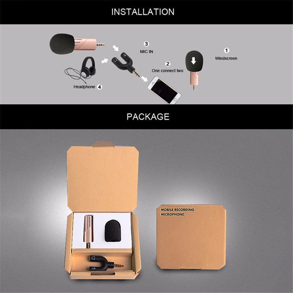 YANMAI R2 Rotatable Mini Microphone Video Recording 4-Pole 3.5mm Mobile Phone Mic