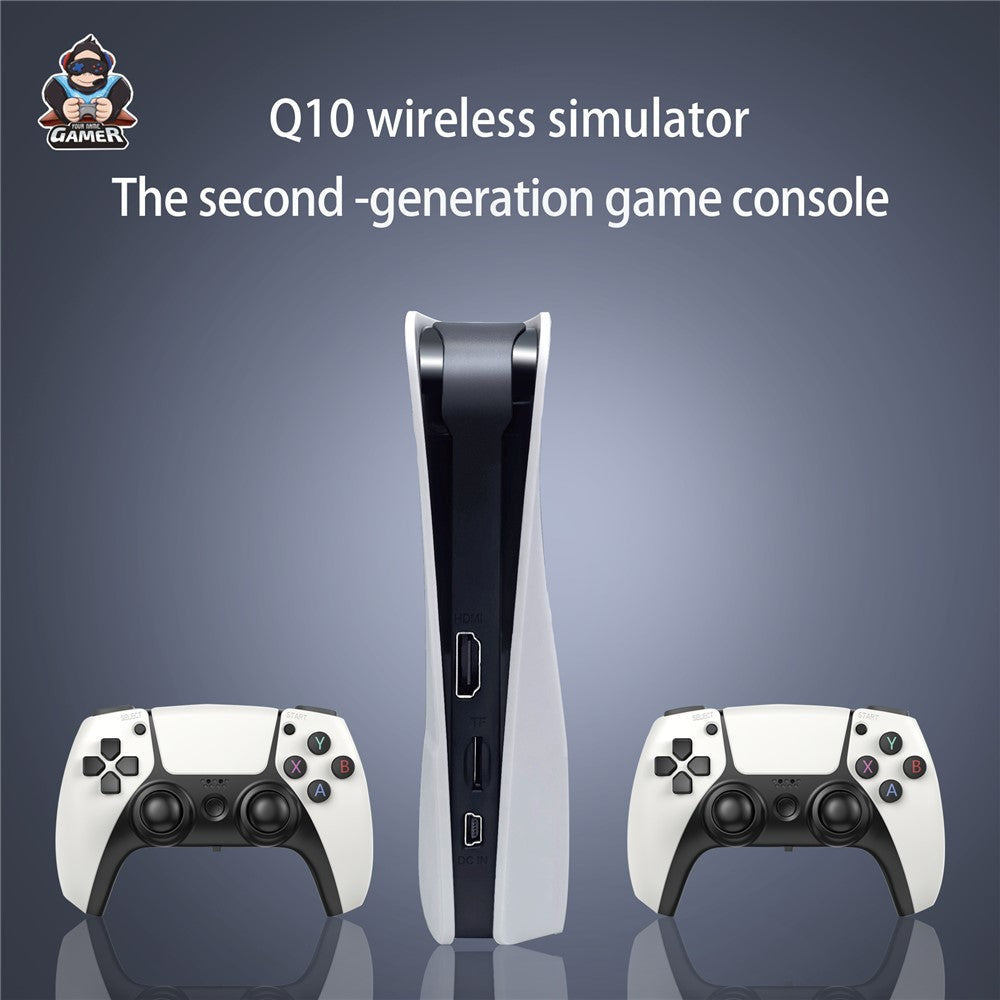 Q10 2.4G Trådløs HD-videospilkonsol 128G Plug and Play-spillemaskine med 2 gamepads til PSP