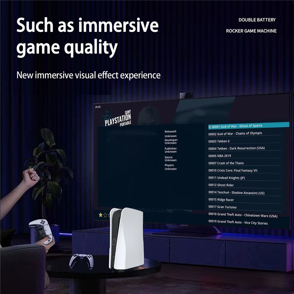 Q10 2.4G Trådløs HD-videospilkonsol 128G Plug and Play-spillemaskine med 2 gamepads til PSP