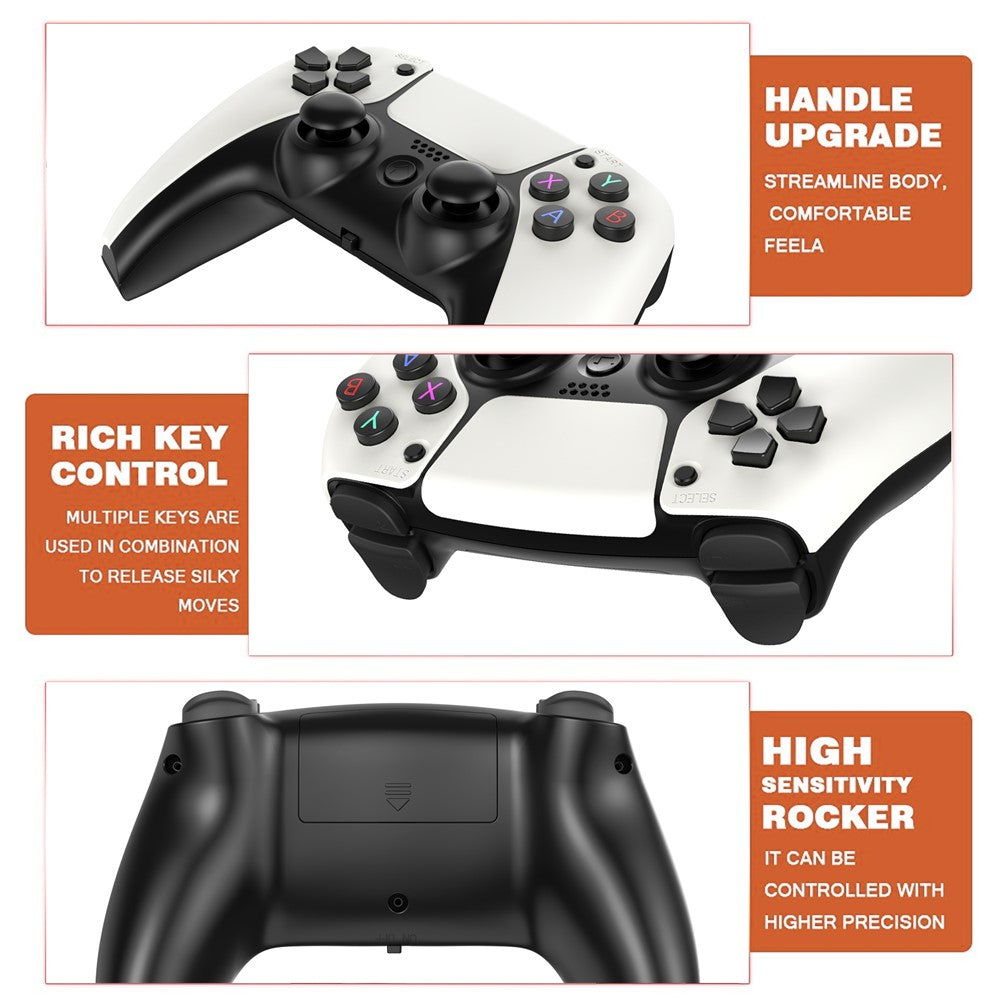 Q10 2.4G Trådløs HD-videospilkonsol 128G Plug and Play-spillemaskine med 2 gamepads til PSP