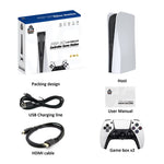 Q10 2.4G Trådløs HD-videospilkonsol 128G Plug and Play-spillemaskine med 2 gamepads til PSP