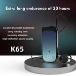 K65 Incoming Call Vibration Digital Display Retractable Lavalier Bluetooth-compatible Earphones