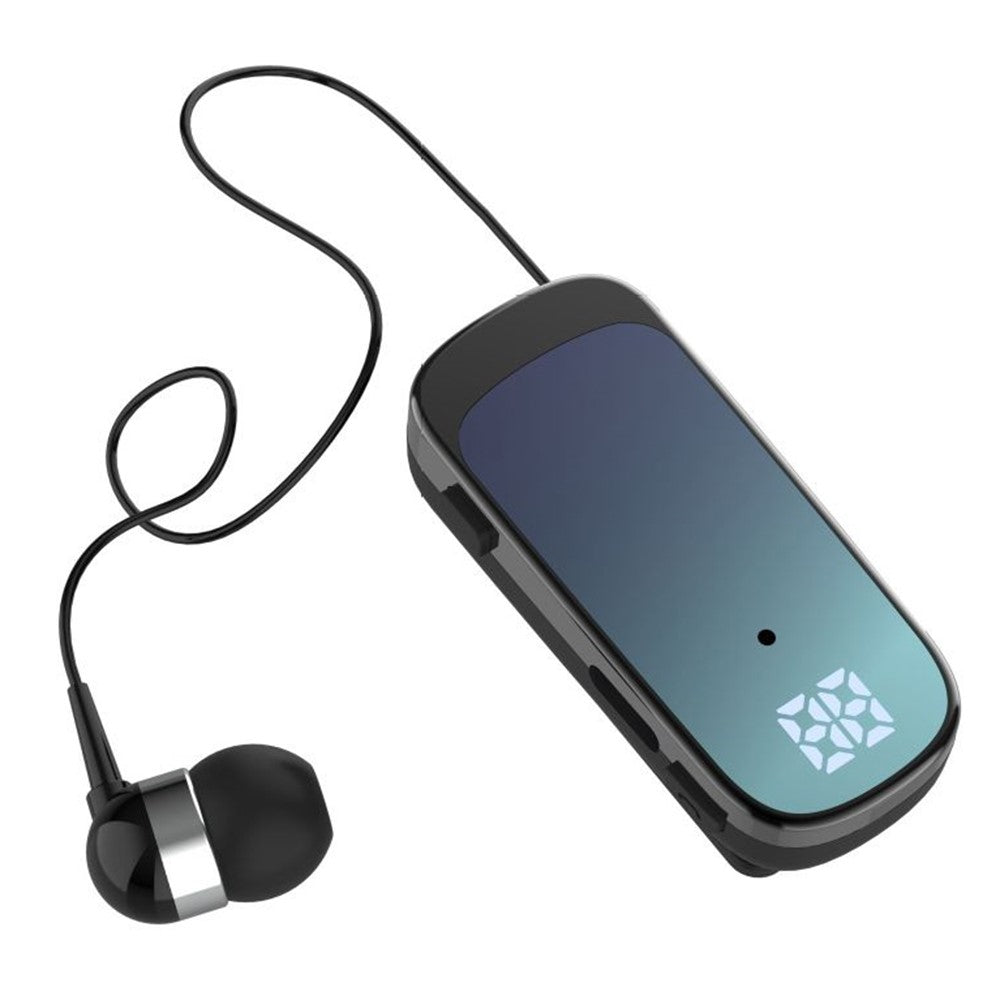 K65 Incoming Call Vibration Digital Display Retractable Lavalier Bluetooth-compatible Earphones