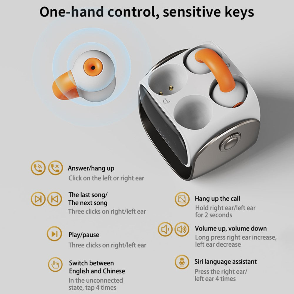 QH51 Øreclips Bluetooth-kompatibel Øretelefon Trådløst Sport Løb Stereo Musik Headset