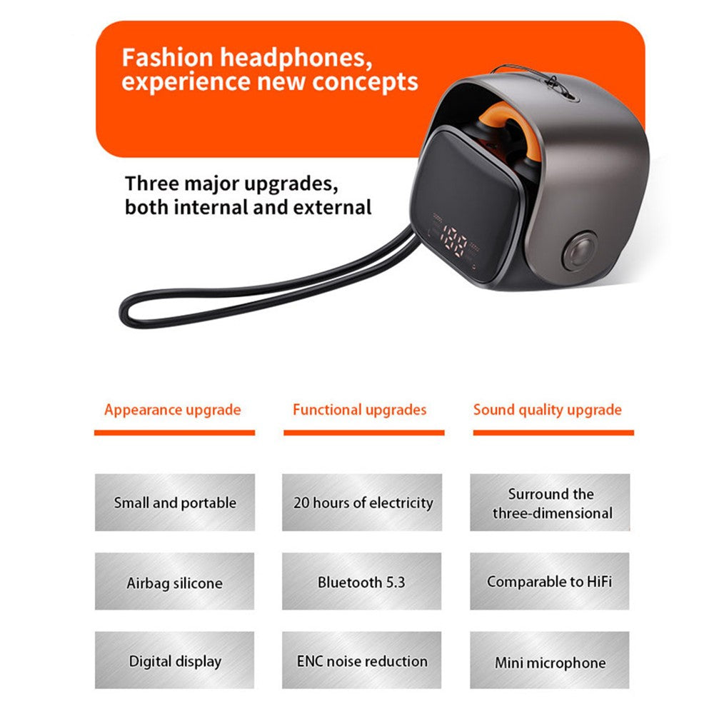 QH51 Øreclips Bluetooth-kompatibel Øretelefon Trådløst Sport Løb Stereo Musik Headset