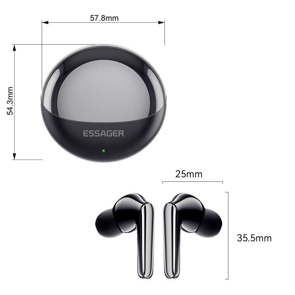ESSAGER Noise Reduction Bluetooth-compatible Headset In-Ear Wireless Headphone TWS Earphone