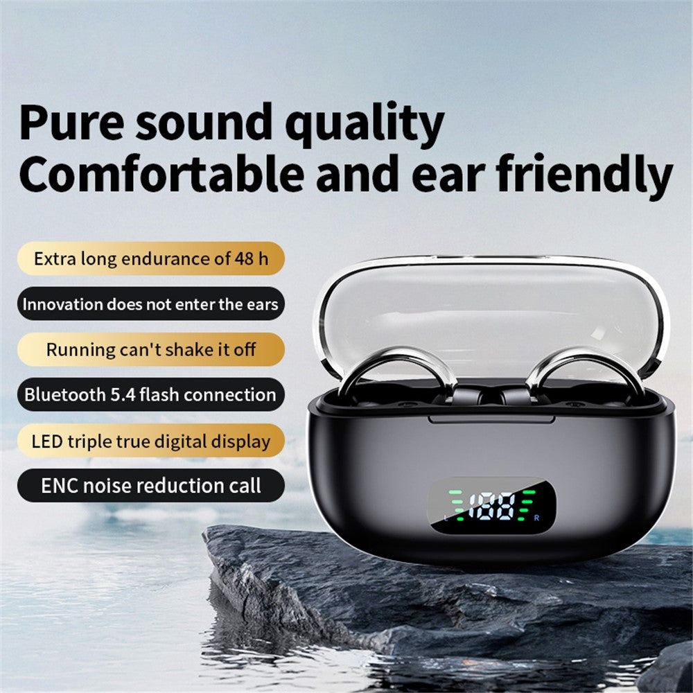 S39 ENC Støjreducerende Clip-On Bluetooth-kompatible Øretelefoner Ikke-In-Ear Sports Trådløse Hovedtelefoner