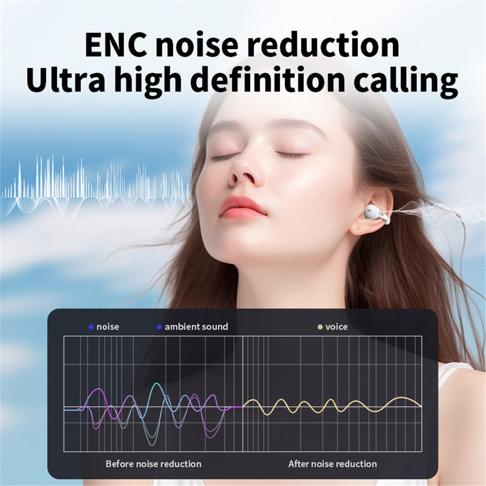 S39 ENC Støjreducerende Clip-On Bluetooth-kompatible Øretelefoner Ikke-In-Ear Sports Trådløse Hovedtelefoner