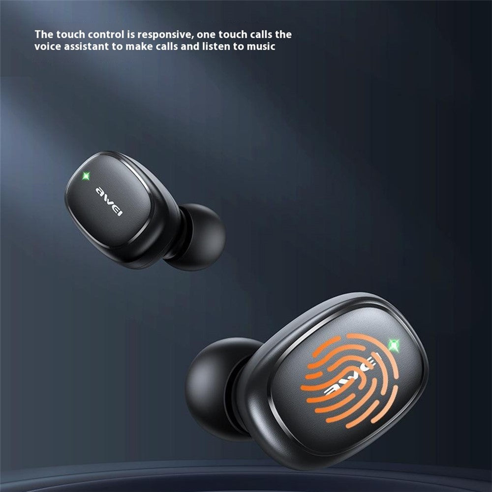 AWEI T13 Pro HiFi Stereo Sound Bluetooth-compatible Headset Touch Control Wireless Headphone Built-in 8mm Driver Unit