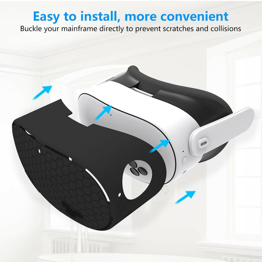For Meta Quest 3S VR Silicone Case Honeycomb Texture Heat Dissipation Anti-Drop Cover