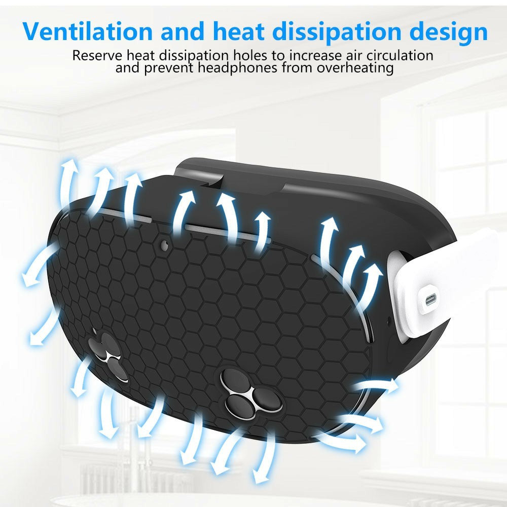 For Meta Quest 3S VR Silicone Case Honeycomb Texture Heat Dissipation Anti-Drop Cover