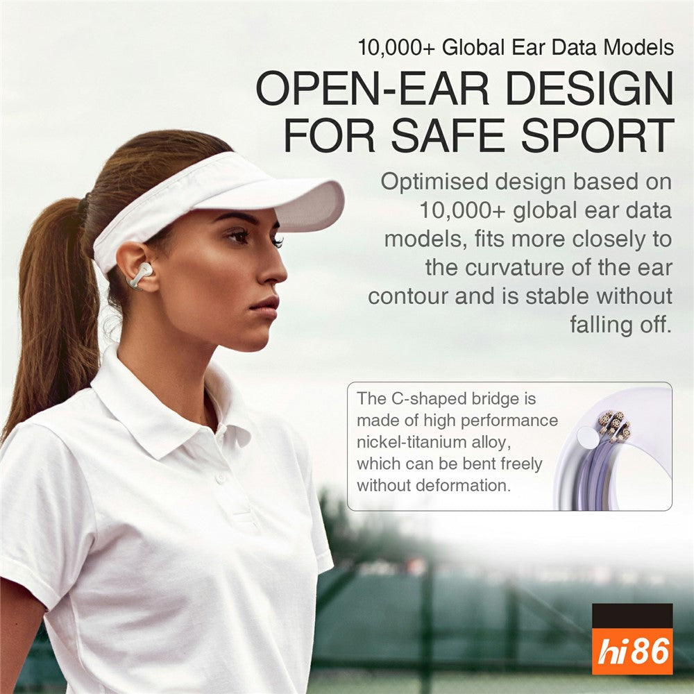 HILEO hi86 ENC Noise Reduction Stereo Wireless Earphones Clip-On Bluetooth-compatible Earbuds