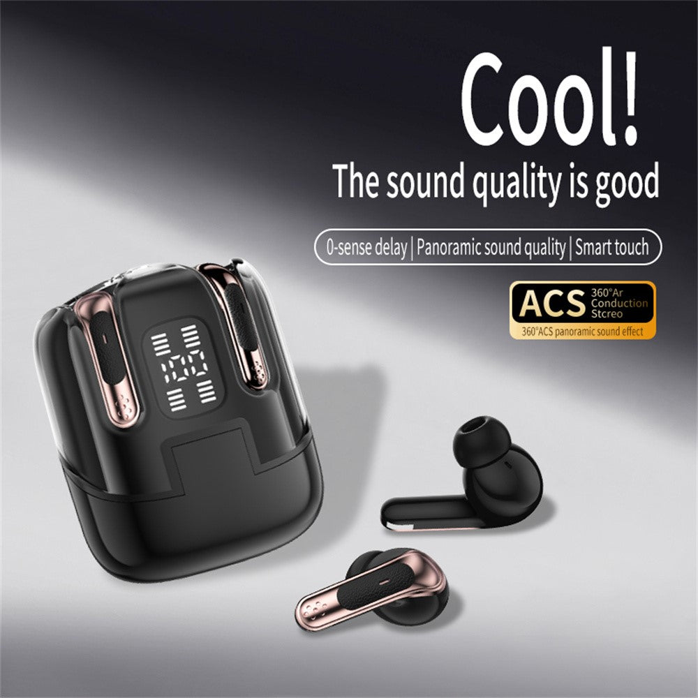 J17 2 Pair Bluetooth-compatible 5.4 Headphones LED Display Stereo Sports Earbuds