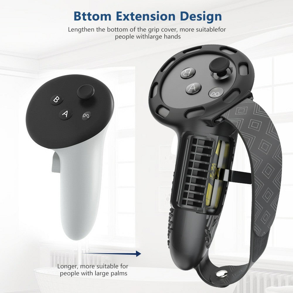 1 par til Meta Quest 3 / 3S Controller Grips Cover Silikone Forlængede Håndtag Tilbehør
