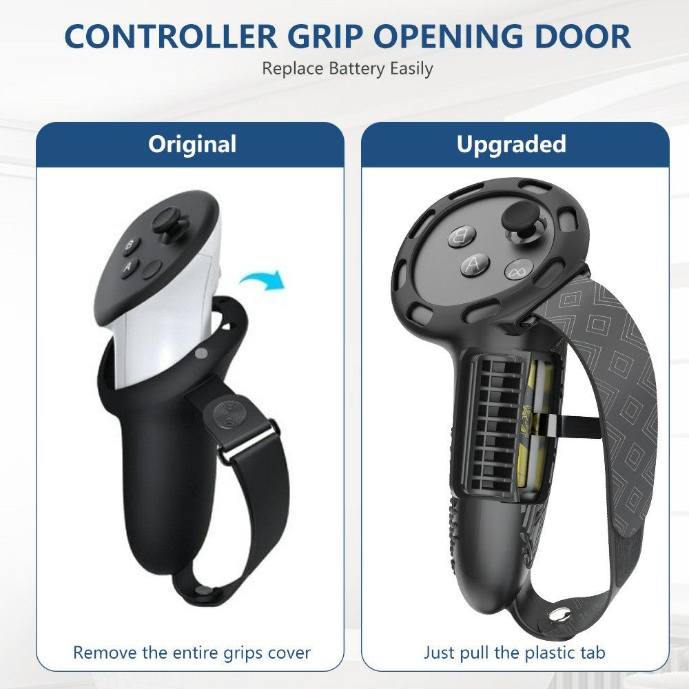 1 par til Meta Quest 3 / 3S Controller Grips Cover Silikone Forlængede Håndtag Tilbehør
