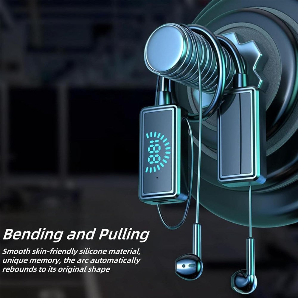 S8 Sport Running Neckband Bluetooth-compatible Headset Digital Display Music Calling Earphone Support TF Card