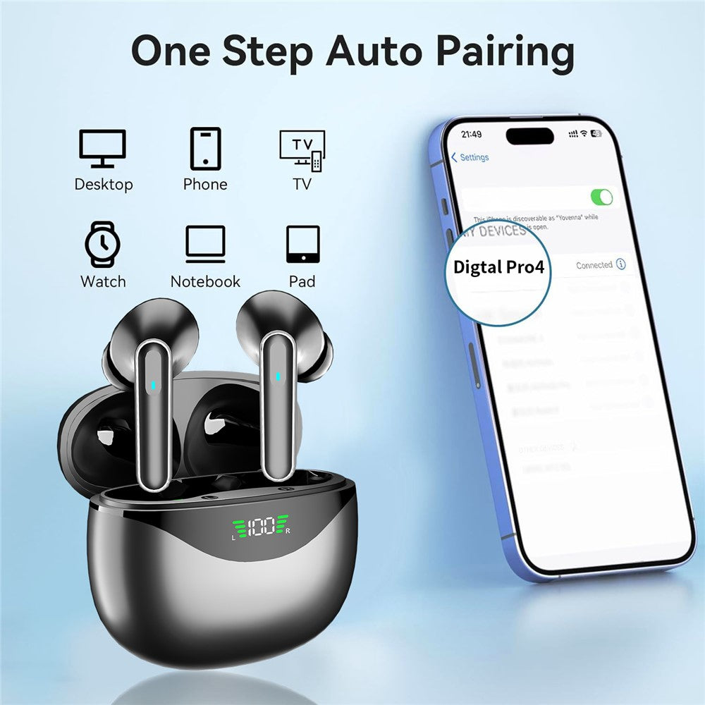 DP4 HiFi Sound Bluetooth-compatible Earphones Noise Reduction Wireless In-ear Headphones