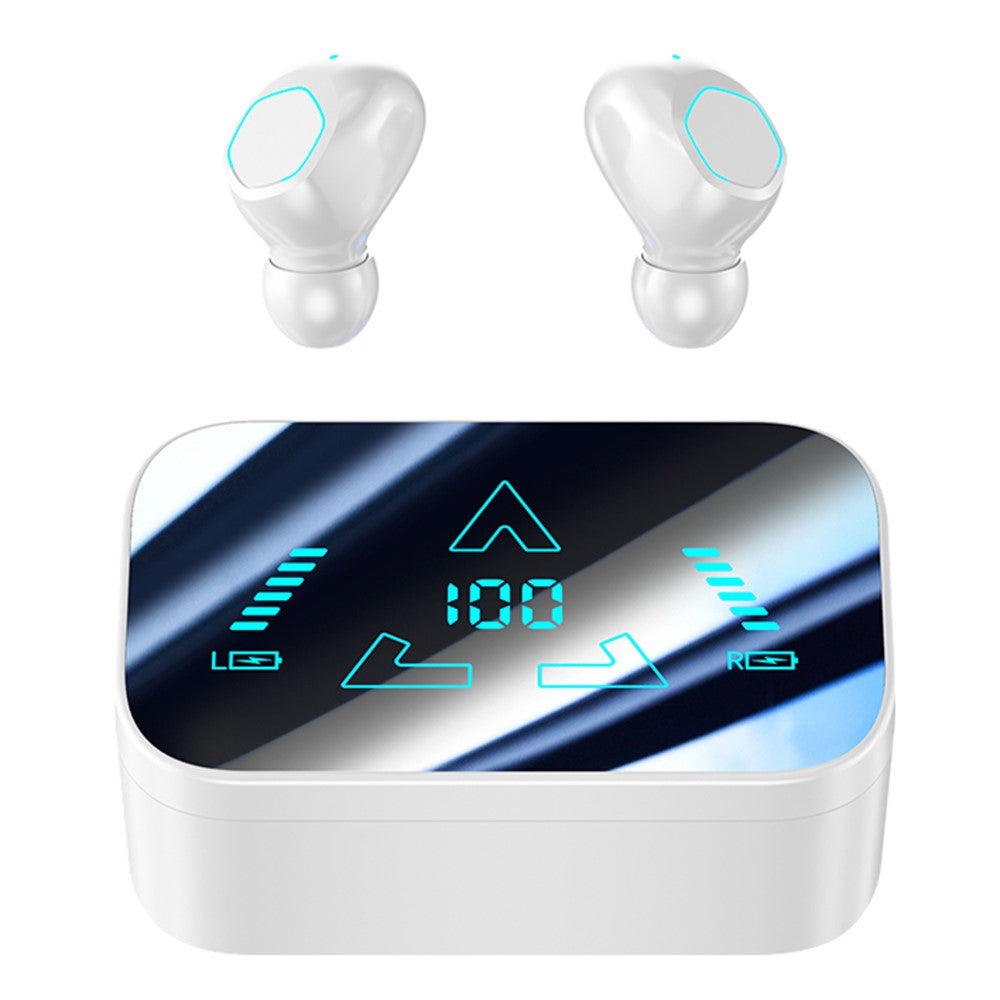 M48 Bluetooth-compatible Earphones Noise Reduction Gaming Wireless Earbuds with Digital Display Sliding Charging Case