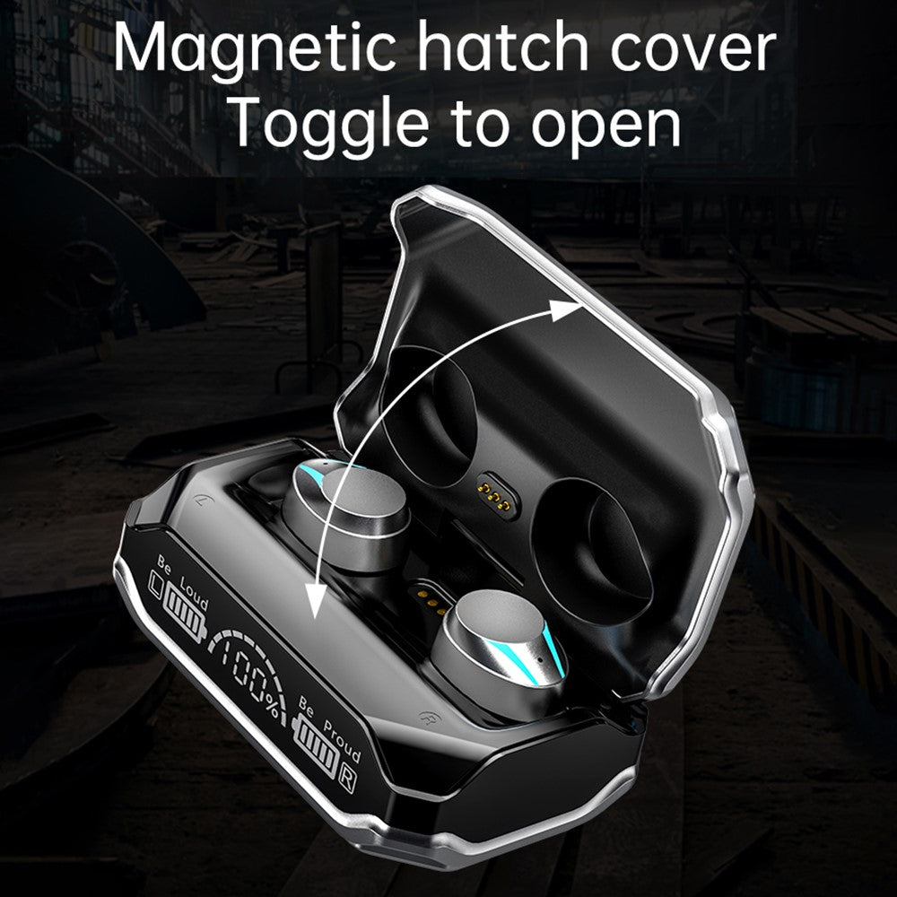 M41 Bluetooth-compatible Earphones CVC8.0 Noise Reduction Gaming Wireless Earbuds with RGB Light Charging Case