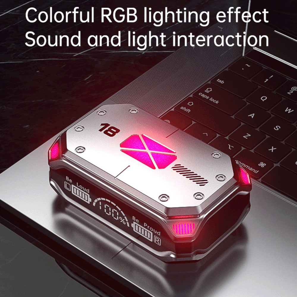 M41 Bluetooth-compatible Earphones CVC8.0 Noise Reduction Gaming Wireless Earbuds with RGB Light Charging Case
