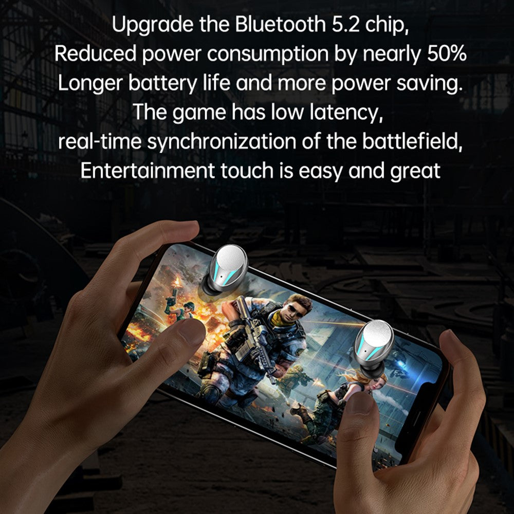 M41 Bluetooth-compatible Earphones CVC8.0 Noise Reduction Gaming Wireless Earbuds with RGB Light Charging Case