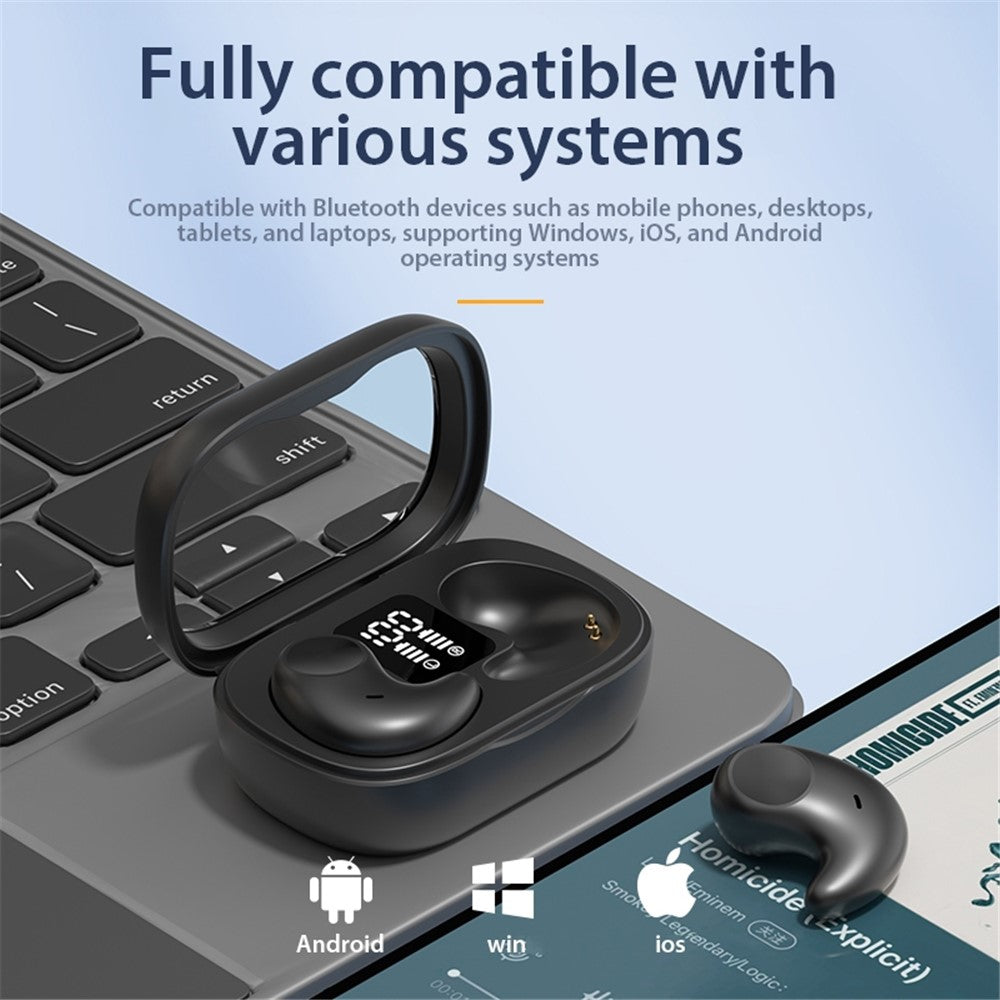 M51 Mini Bluetooth-compatible Earphones Noise Reduction Wireless Sleep Earbuds with Charging Case for Side Sleepers