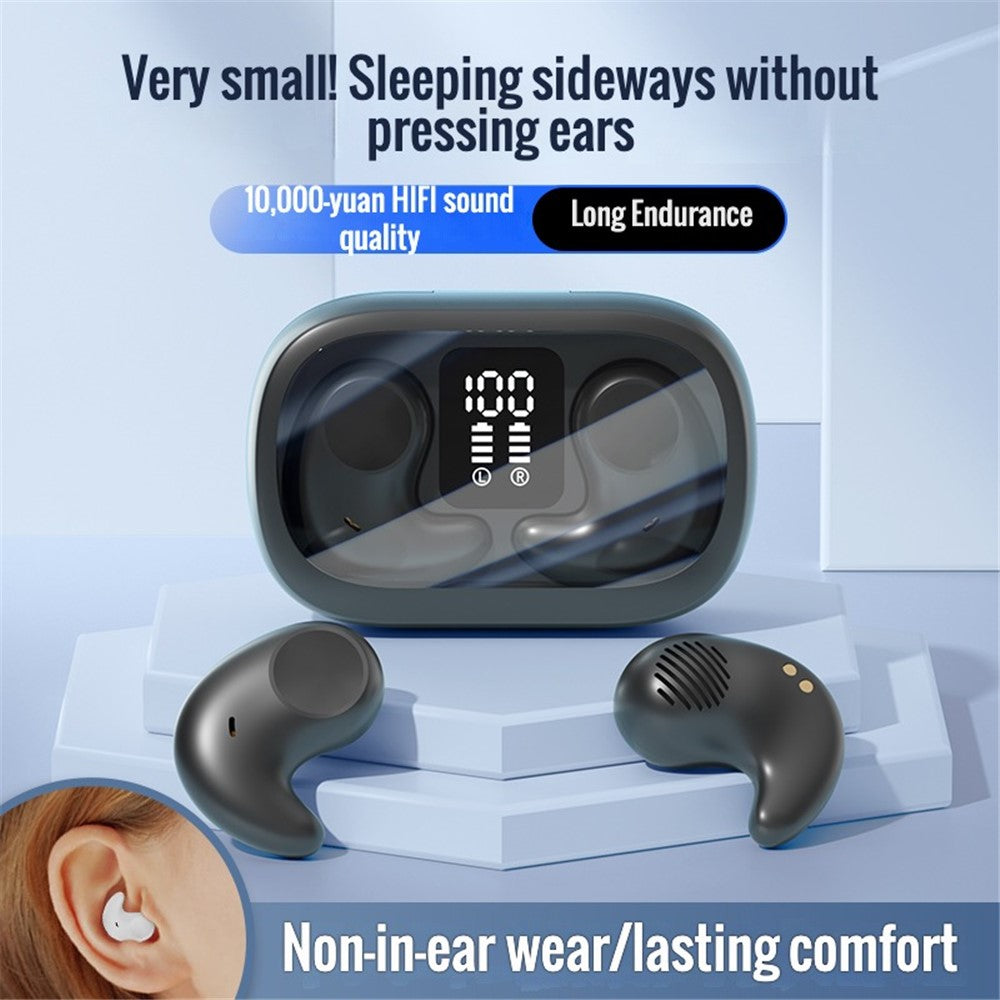 M51 Mini Bluetooth-compatible Earphones Noise Reduction Wireless Sleep Earbuds with Charging Case for Side Sleepers