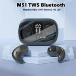 M51 Mini Bluetooth-compatible Earphones Noise Reduction Wireless Sleep Earbuds with Charging Case for Side Sleepers