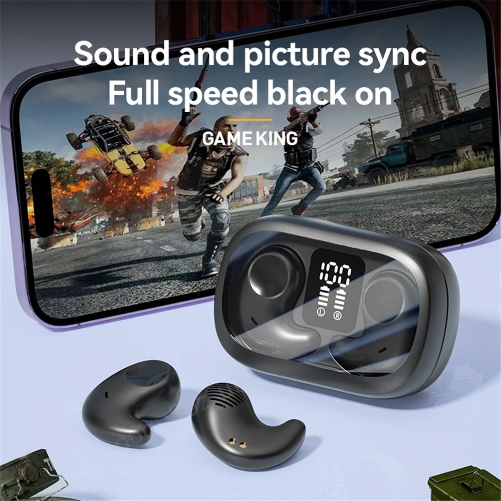 M51 Mini Bluetooth-compatible Earphones Noise Reduction Wireless Sleep Earbuds with Charging Case for Side Sleepers