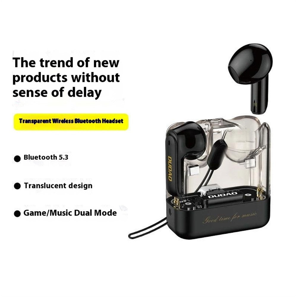 DUDAO U18Pro TWS Bluetooth-compatible Earphones Wireless Music Headset with Transparent Charging Case